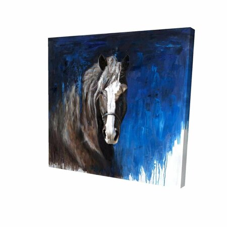 FONDO 16 x 16 in. Brown Horse on Blue Background-Print on Canvas FO2789096